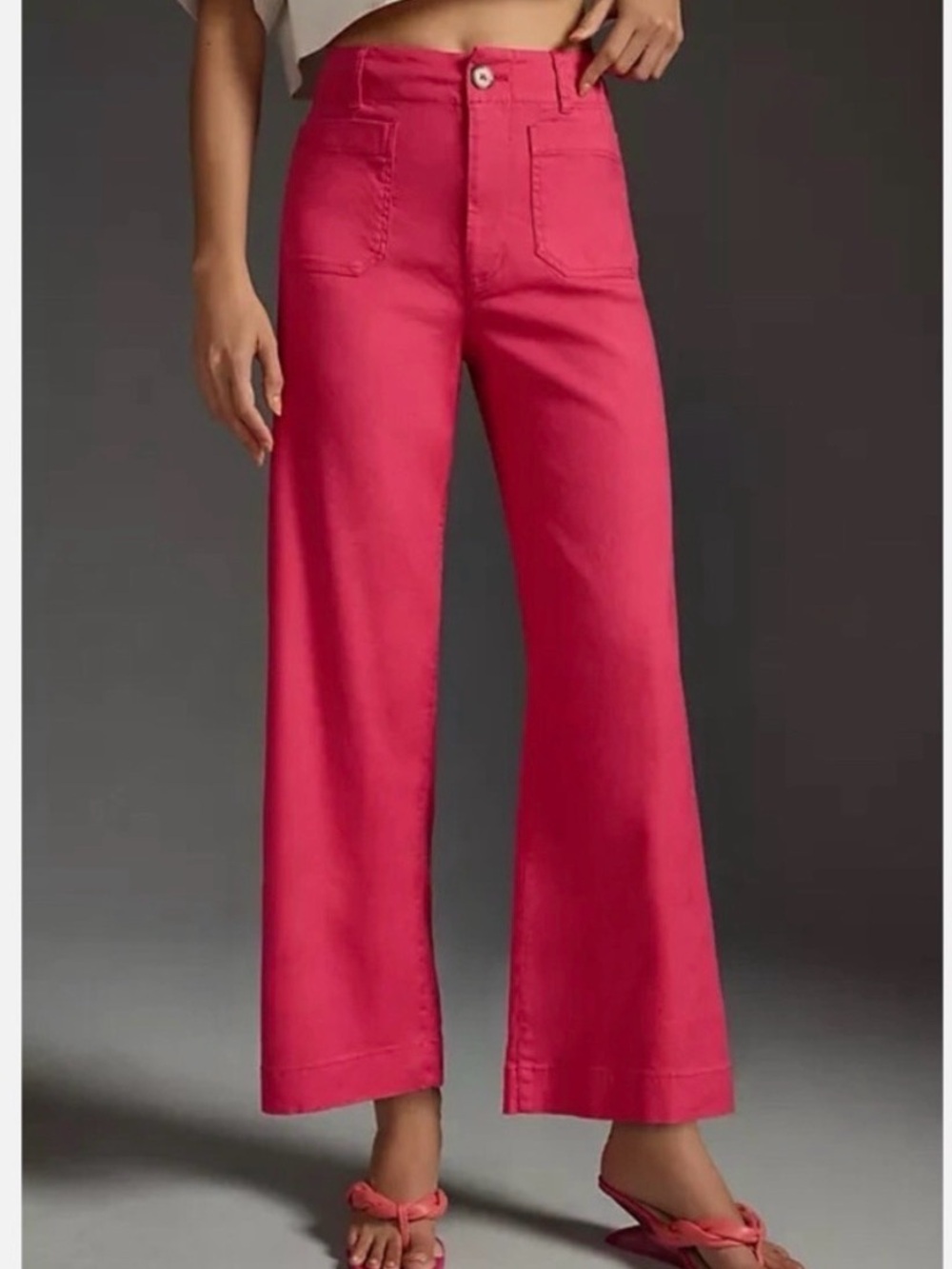 Maeve Anthropologie women’s size 29 The Colette Crop Wide Leg pants in pink